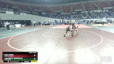 4A-145 lbs Cons. Round 2 - Levi Hicks, Klamath Union vs Maverick Heimbuck, Scappoose