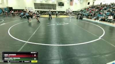 150 lbs Round 2 (10 Team) - Brayden Segura, Cheyenne East vs Eric Hansen, Mead