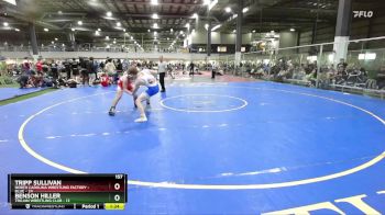 157 lbs Semis (4 Team) - Benson Hiller, TROJAN WRESTLING CLUB vs Tripp Sullivan, NORTH CAROLINA WRESTLING FACTORY - BLUE