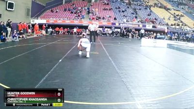 133 lbs Finals (2 Team) - Christopher Khaosanga, Concordia (WI) vs Hunter Goodwin, Luther