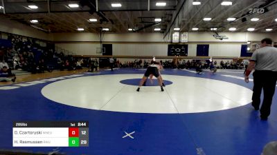 285 lbs 5th Place - David Czartoryski, Western New England vs Hunter Rasmussen, Roger Williams