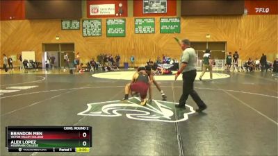 165 lbs Cons. Round 2 - Alex Lopez, Moorpark College vs Brandon Men, Victor Valley College