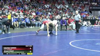 1A-144 lbs Champ. Round 1 - Colton Torres, East Buchanan vs Isaiah Malm, Graettinger-Terril/Ruthven-Ayrshire