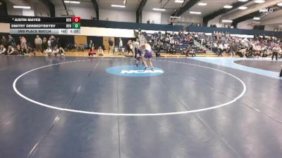 184 lbs 3rd Place Match - Dmitry Derbedyenyev, New York University vs Justin Mayes, New York University