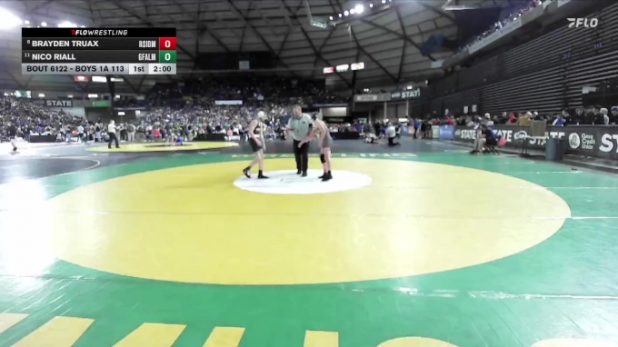 Boys 1A 113 lbs Champ. Round 2 - Nico Riall, Granite Falls vs Brayden ...