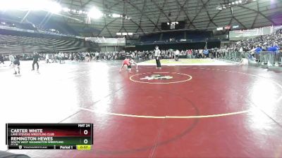 113 lbs Cons. Round 3 - Carter White, Lake Stevens Wrestling Club vs Remington Hewes, South West Washington Wrestling Club