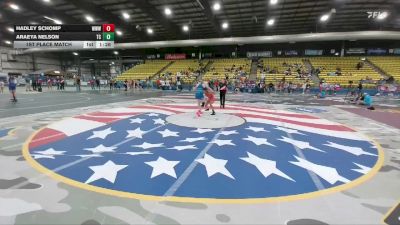 130 lbs 1st Place Match - Hadley Schomp, Wild West Wrestling vs Araeya Nelson, Team Champs