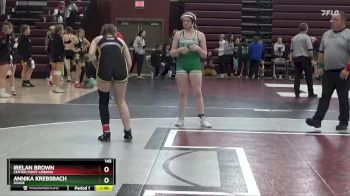 145 lbs Cons. Round 2 - Annika Krebsbach, Osage vs Irelan Brown, Center Point-Urbana