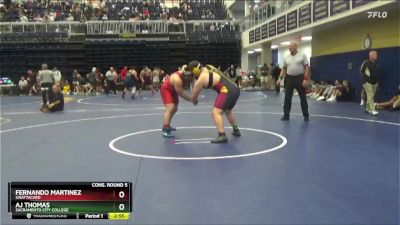 285 lbs Cons. Round 5 - Aj Thomas, Sacramento City College vs Fernando Martinez, Unattached