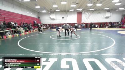 128 lbs Champ. Round 2 - Mason Evanow, Fortuna High School vs Evan Paras, American Canyon High School