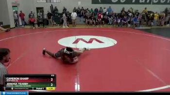 113 lbs Quarterfinal - Cameron Sharp, New Hope HS vs Jeremia Yearby, Evangel Christian Academy