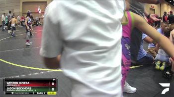 44 lbs Round 5 (6 Team) - Weston Olvera, Ares Black vs Jadon Bockmore, Donahue Wrestling Academy