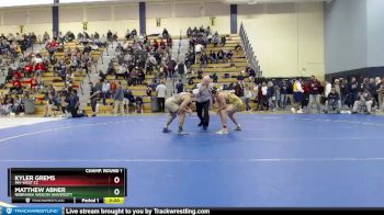 157 lbs Champ. Round 1 - Matthew Abner, Nebraska Weslyn University vs Kyler Grems, MN-West CC