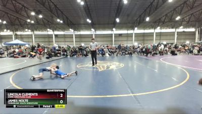 49B Quarterfinal - Lincoln Clements, Hawk Wrestling Club vs James Nolte, Timberline Youth Wrestling