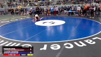 157 lbs Champ. Round 1 - Cannon Johnson, Mid Valley Wrestling Club vs Masausi Afoa, Anchorage Youth Wrestling Academy