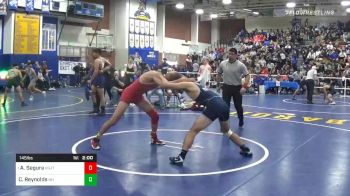 145 lbs Prelims - Antonio Segura, Regis Jesuit vs Cole Reynolds, Newport Harbor