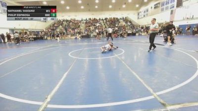 67 lbs 1st Place Match - Nathaniel Vasquez, Mantanona Training Center vs Philip Espinosa, Rough House Wrestling Club