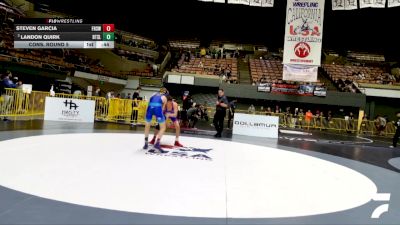 Cadet Boys Lower - 106 lbs Cons. Round 5 - Steven Garcia, Firebaugh High School Wrestling vs Landon Quirk, Beat The Streets - Los Angeles