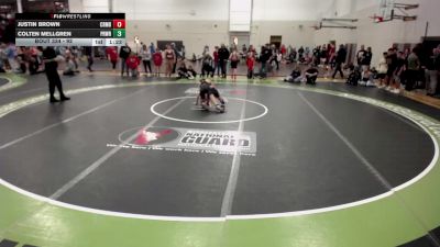 92 lbs Cons. Quarters - Colten Mellgren, Princeton Wrestling vs Justin Brown, Coon Rapids Mat Bandits Wrestling Club