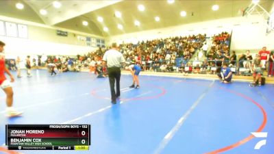 132 lbs Cons. Round 3 - Benjamin Cox, Fountain Valley High School vs Jonah Moreno, Fullerton