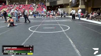 110 lbs Cons. Round 4 - Wyatt Boss, Fredonia Wrestling Club vs Kortney Akpan, RSA