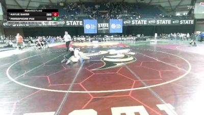 Girls 1B/2B/1A 145 1st Place Match - Kaylie Baker, South Whidbey (Girls) vs Persephone Puz, Vashon Island (Girls)