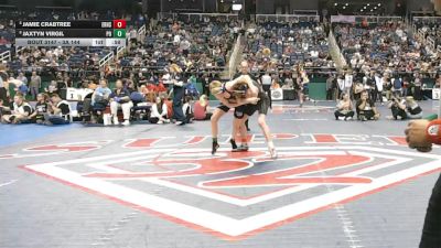 3A 144 lbs 3rd Place Match - Jaxtyn Virgil, Polk County High School vs Jamie Crabtree, Eastern Randolph High School