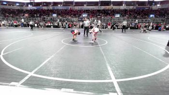 100 lbs Consi Of 8 #1 - Lane Woodrum, Petersburg vs Luke Canales, Claremore Wrestling Club