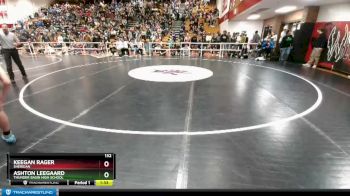 132 lbs Quarterfinal - Ashton Leegaard, Thunder Basin High School vs Keegan Rager, Sheridan