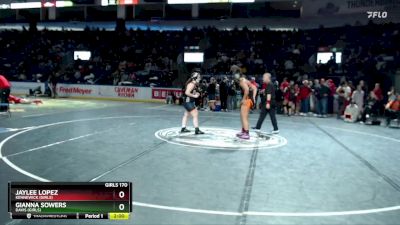 Girls 170 lbs Quarterfinal - Jaylee Lopez, Kennewick (Girls) vs Gianna Sowers, Davis (Girls)