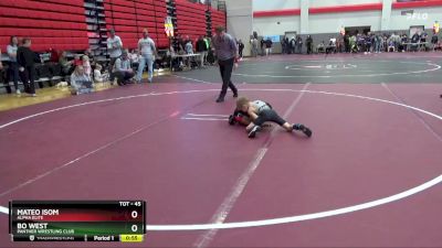 45 lbs Semifinal - Mateo Isom, Alpha Elite vs Bo West, Panther Wrestling Club