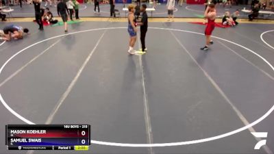 215 lbs Quarterfinal - Mason Koehler, IA vs Samuel Swais, IL