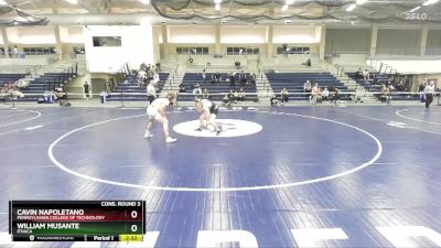 157 lbs Cons. Round 3 - William Musante, Ithaca vs Cavin Napoletano, Pennsylvania College Of Technology