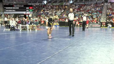 1A-157 lbs Cons. Round 2 - Hayden Hill, Wilton vs Dawson Becker, Alburnett