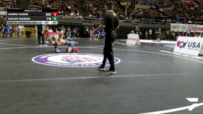 Intermediate Girls - 100 lbs 3rd Place Match - Zarina Kaiser, Manteca Cobras Wrestling Club vs Kaylee Guzman, Team Fearless Youth Wrestling