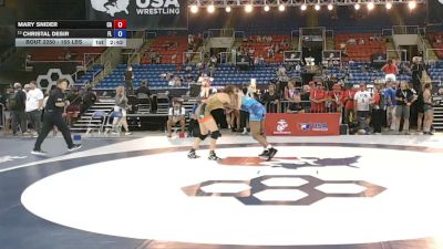 155 lbs Cons. Sub-quarters - Mary Snider, California vs Christal Desir, Florida