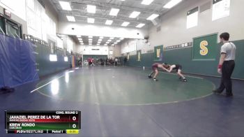 106 lbs Cons. Round 2 - Jahaziel Perez De La Torre, Rancho Buena Vista vs Krew Rondo, Carlsbad