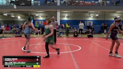 120 lbs Round 4 (6 Team) - Ayden Nixon, Barberton vs Delanie DellaFlora*, Oregon Clay