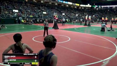 75 lbs Semifinal - Aria Senter, XGWA vs Emma Amos, WBD3