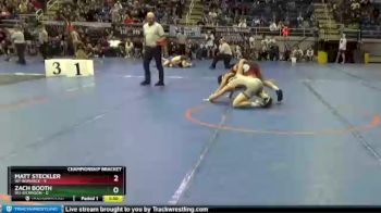 160 lbs Semis & 1st Wb (8 Team) - Matt Steckler, W1-Bismarck vs Zach Booth, W3-Dickinson