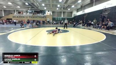 115 lbs Quarterfinal - Kamiah Gaerlan, Kelso (Girls) vs Berkeley Varick, W. F. West (Girls)