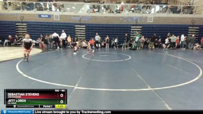 80 lbs Cons. Semi - Jett Lords, Lil Mavs vs Sebastian Stevens, 208 Badgers