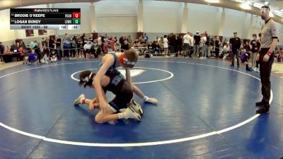 96 lbs Cons. Round 2 - Brodie O`Keefe, Virginia Team Predators vs Logan Bundy, Landstown Eagle Wrestling Club