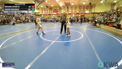 100 lbs Semifinal - Michael Evans III, Tulsa Blue T Panthers vs Eastin Province, Collinsville Cardinal Youth Wrestling