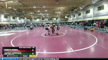 195 lbs Cons. Semi - Markus Medina, Spearfish Youth Wrestling vs Andrew Herrmann, Fossil Wrestling