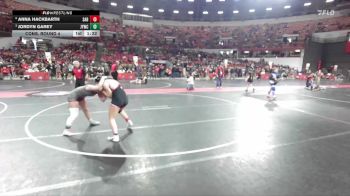 138 lbs Cons. Round 4 - Anna Hackbarth, Sabercats vs Jordyn Garey, Janesville Youth Wrestling Club