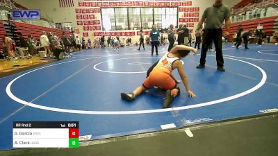 80 lbs Rr Rnd 2 - Greyson Garcia, Wesley Wrestling Club vs Ashlynn Clark, Harrah Little League Wrestling