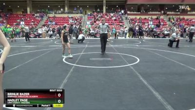 80 lbs Cons. Round 2 - Brinlie Bazer, Nebraska Wrestling Academy vs Hadley Page, Linn County Twisters