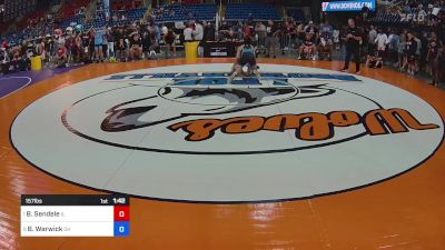 157 lbs Quarters - Brody Sendele, IL vs Brennan Warwick, OH