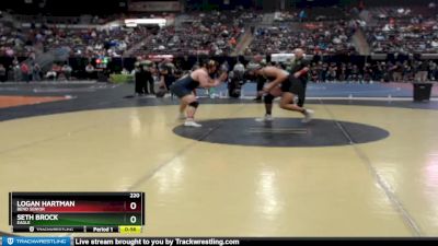 220 lbs Cons. Round 6 - Logan Hartman, Bend Senior vs Seth Brock, Eagle